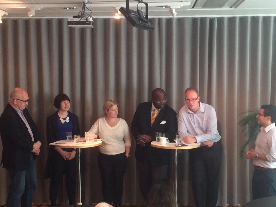 En bild på panelen vid seminariet den 25 maj, 